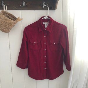 100% Cotton Red Button Up